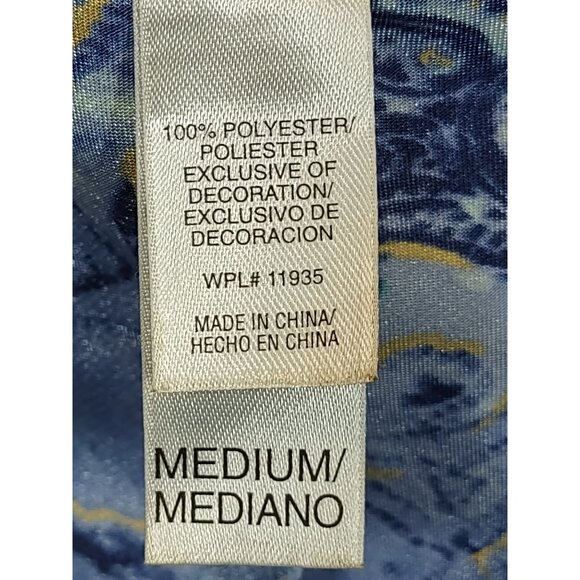 Y2K Slip Dress Blue Paisley Floral Satin Lace Spaghetti Strap Nightgown Medium - Picture 6 of 8